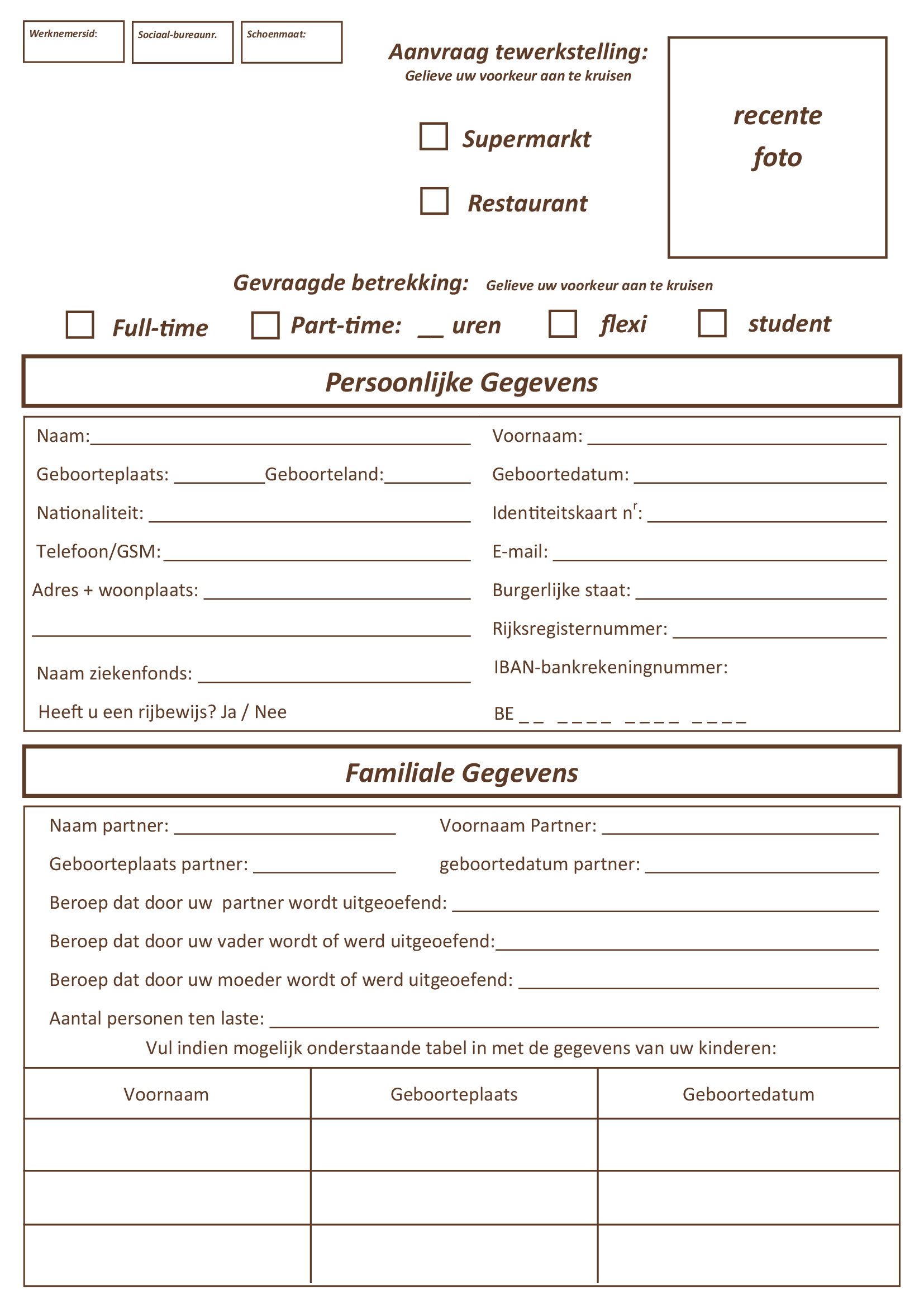 Sollicitatieformulier