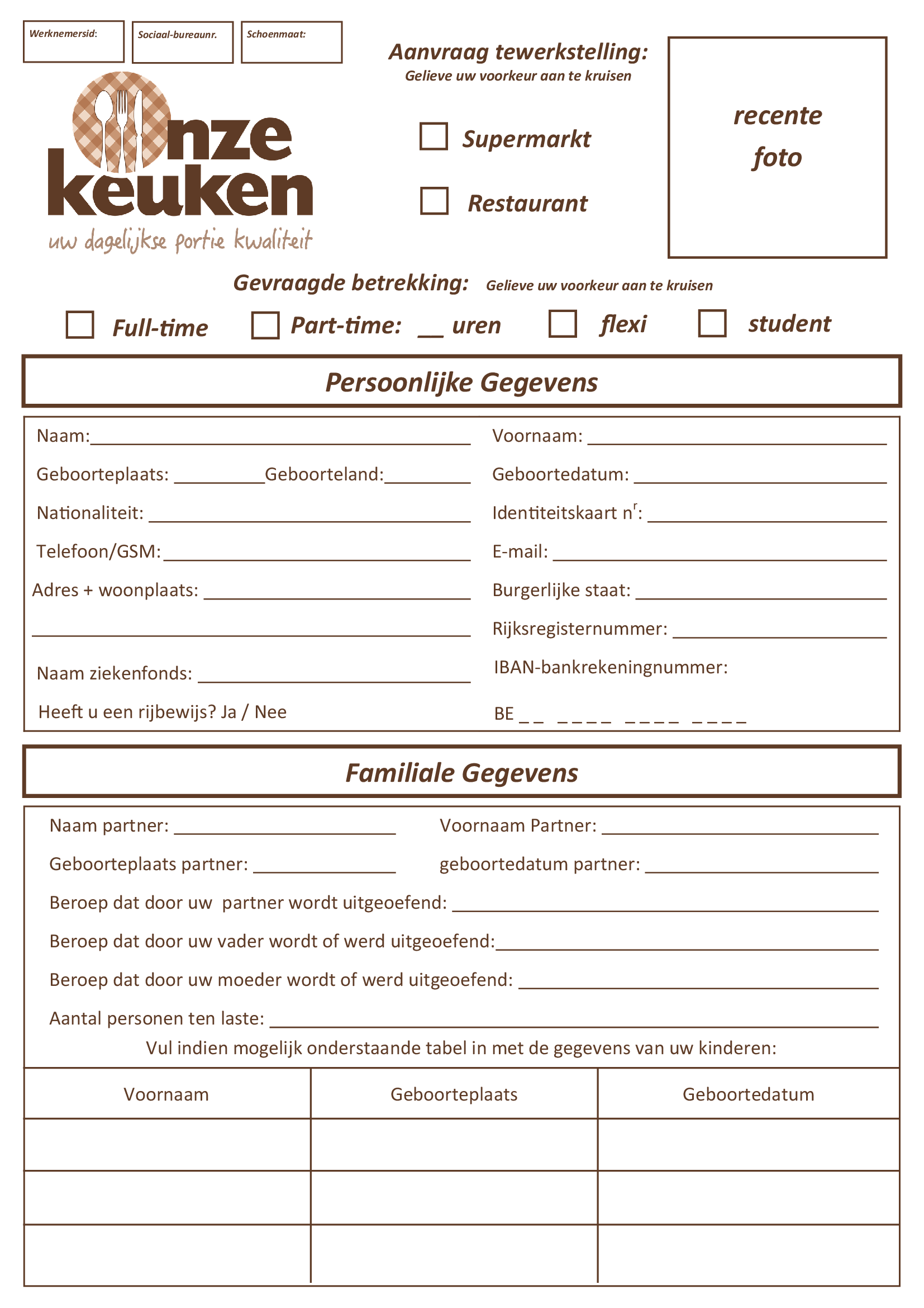 Sollicitatieformulier